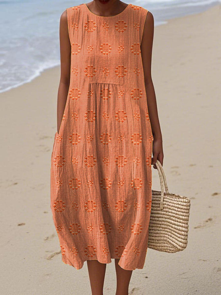 Roxanne Sleeveless Pocket Midi Dress
