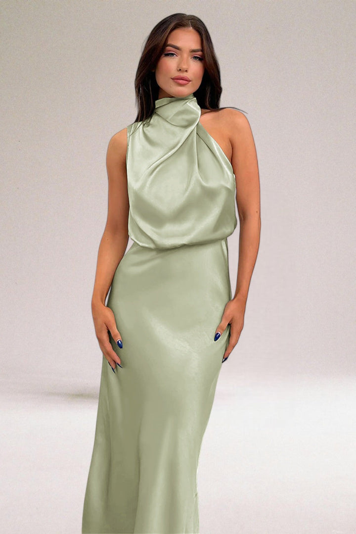 Flavia Halter Neck Evening Dress