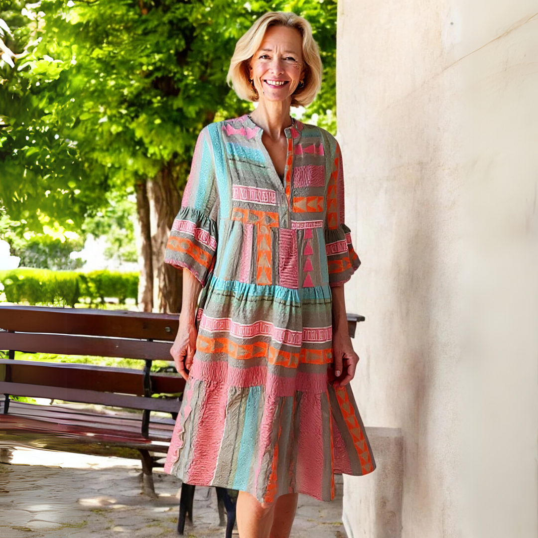 Lissie Printed A Line Spring Dress