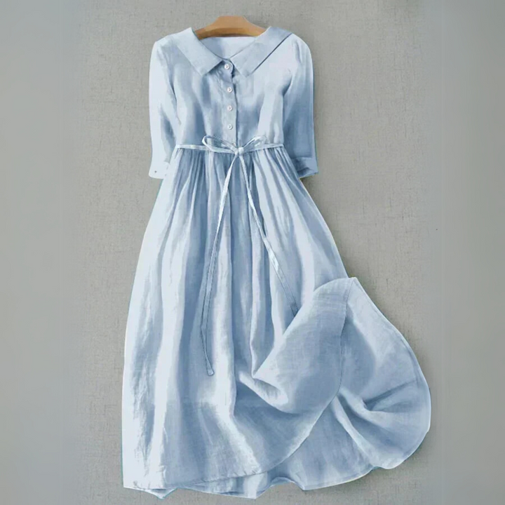 Tammie Casual Tie Waist Midi Dress