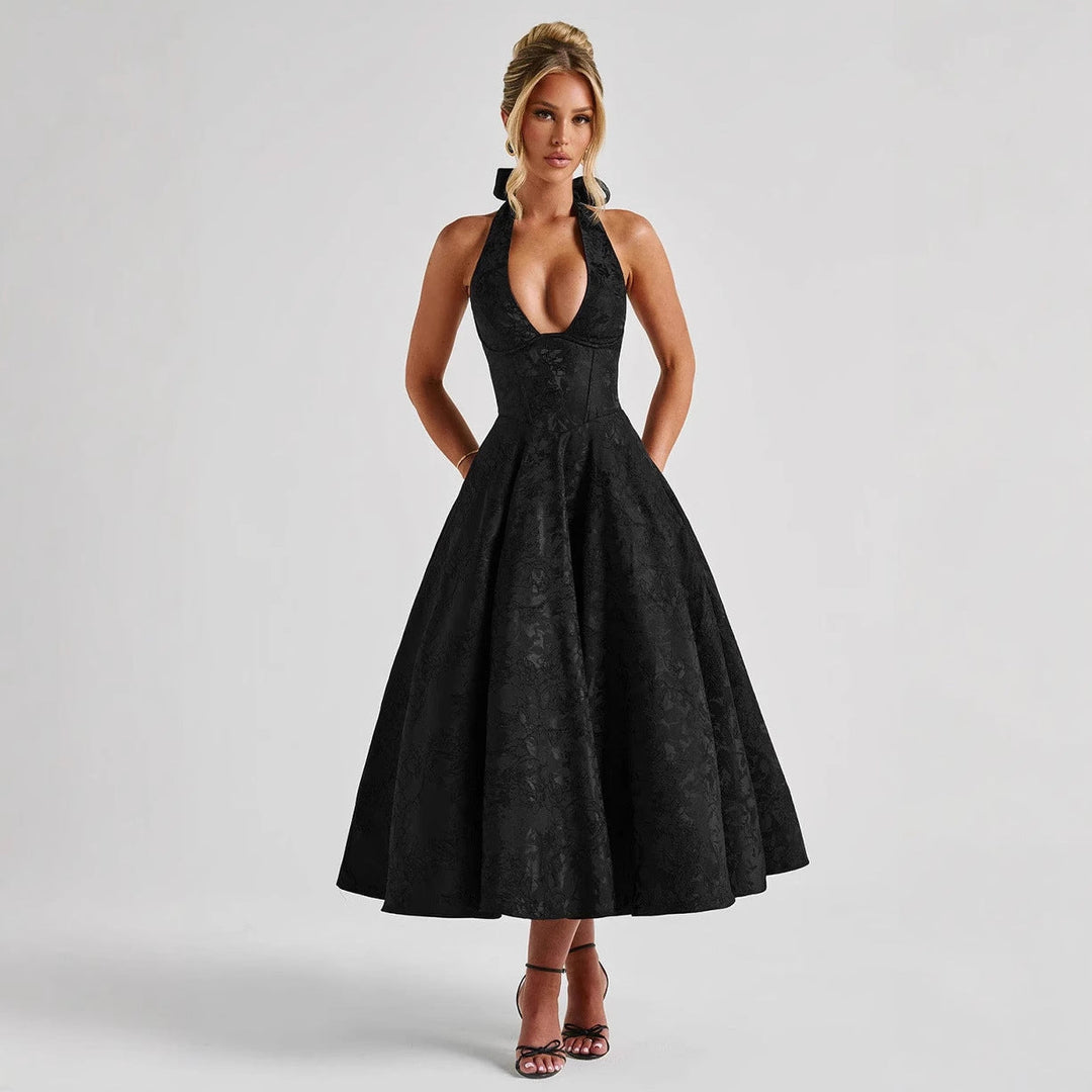 Celestine Halter Neck Corset Midi Dress