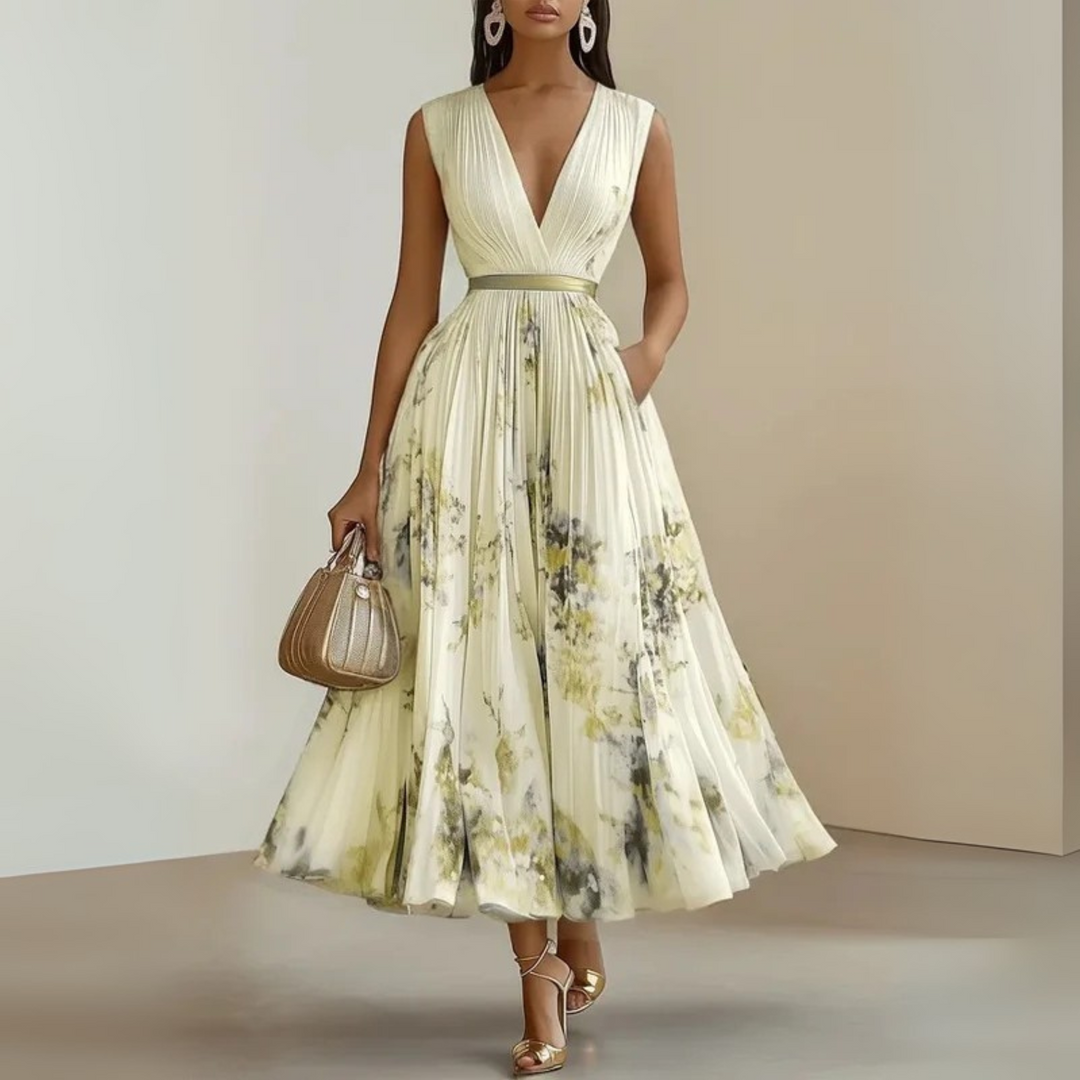 Maureen Floral V Neck Maxi Dress