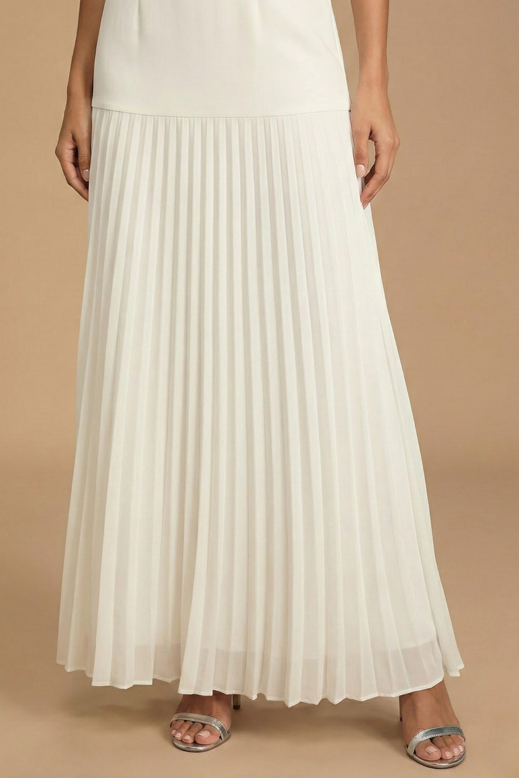 Elowyn Pleated Drop Waist Maxi Dress
