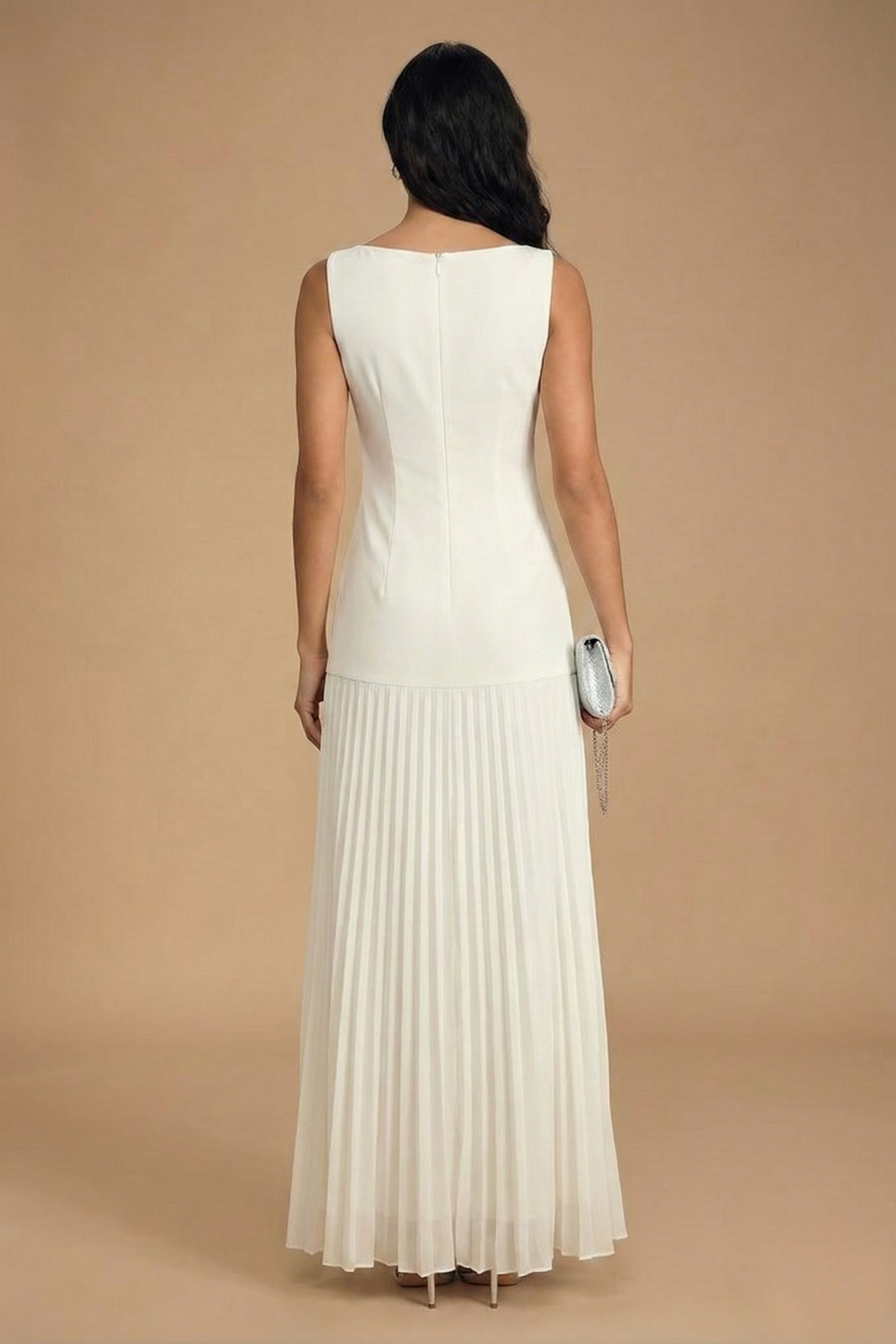 Elowyn Pleated Drop Waist Maxi Dress