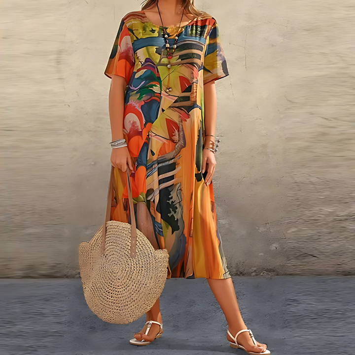 Colora Floral Print Midi Dress