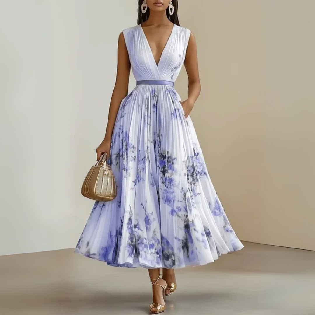 Maureen Floral V Neck Maxi Dress