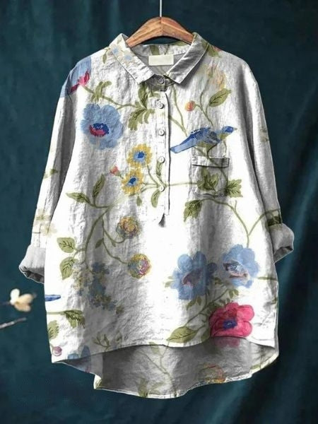 Monette Floral Button Front Blouse