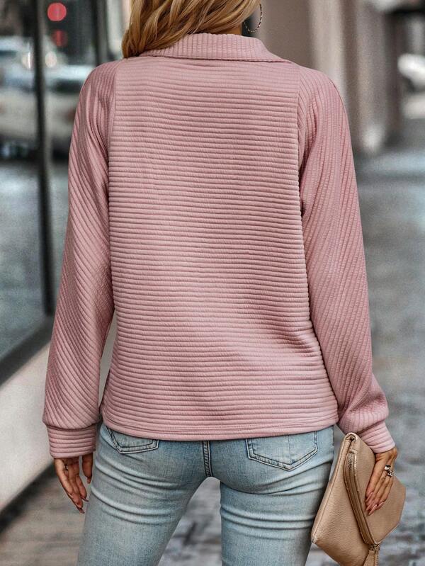 Evangeline Zip Neck Knit Sweater