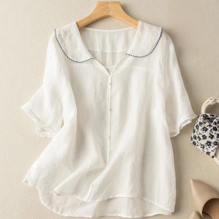 Kristi Vintage Collar Button Blouse