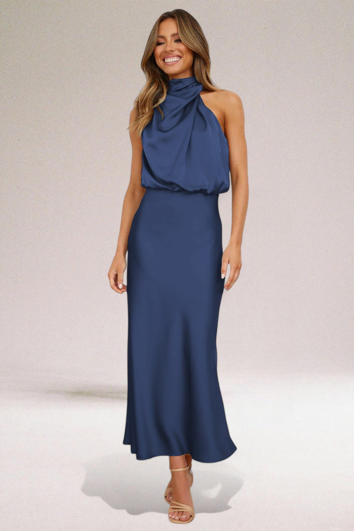 Flavia Halter Neck Evening Dress