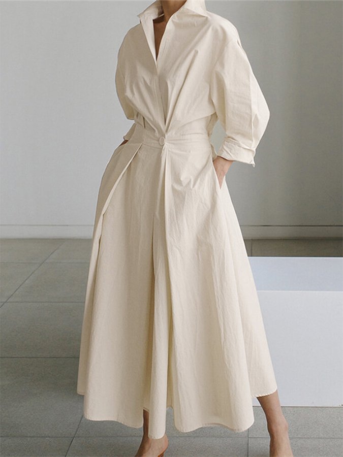 Eden Elegant Shirt Maxi Dress