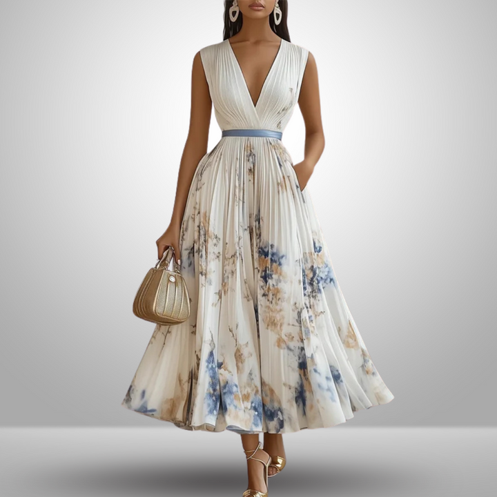 Maureen Floral V Neck Maxi Dress