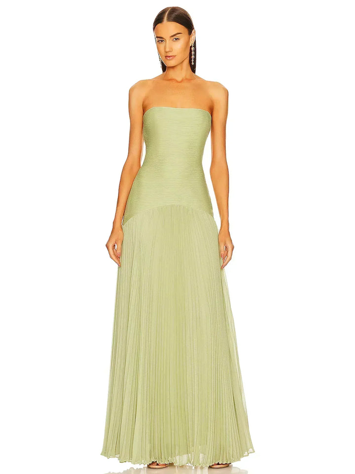 Seraphina Pleated Strapless Maxi Dress
