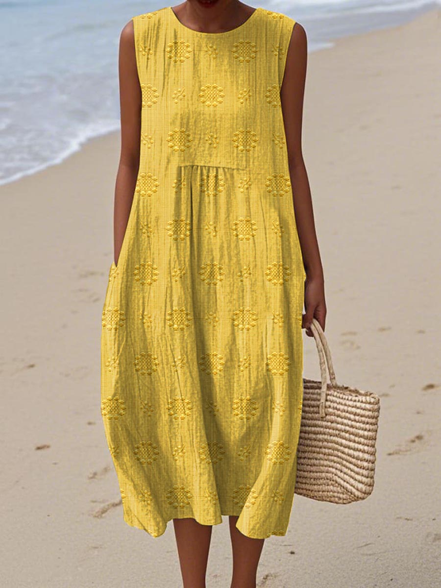 Roxanne Sleeveless Pocket Midi Dress