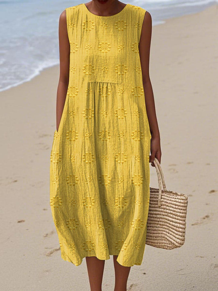 Roxanne Sleeveless Pocket Midi Dress
