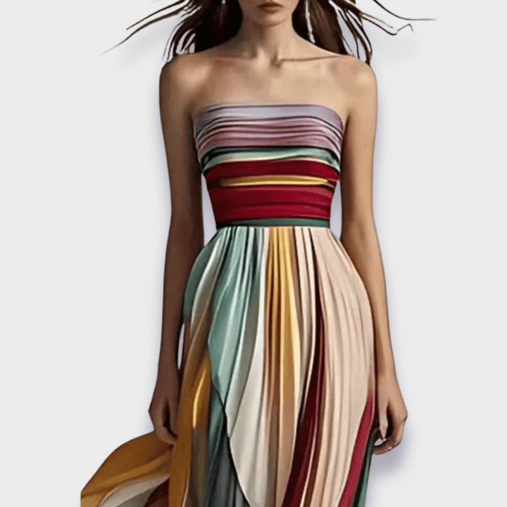 Candice Pleated Off-Shoulder Maxi Dress