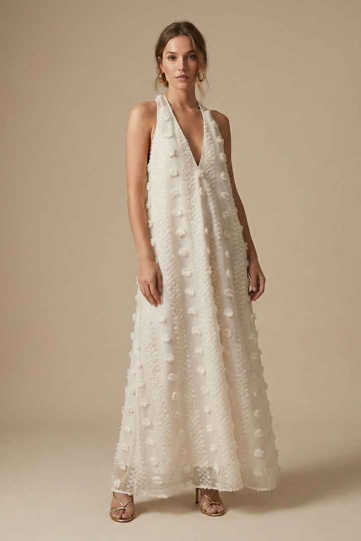 Aurelia Textured Halter Maxi Dress