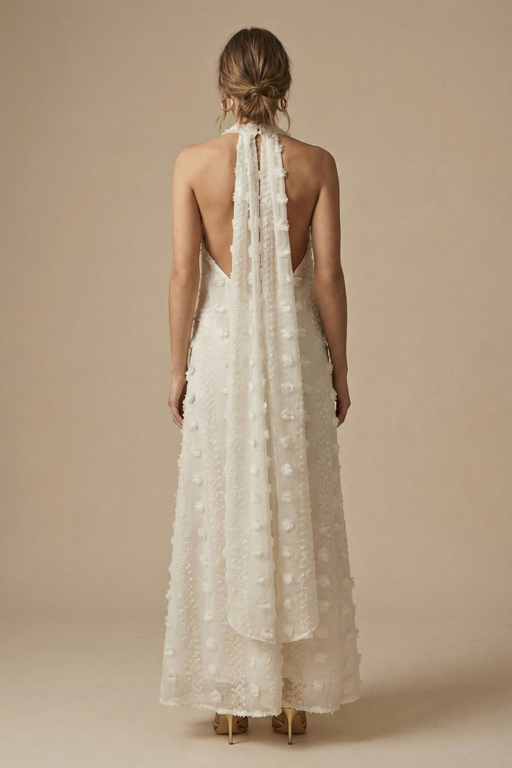 Aurelia Textured Halter Maxi Dress