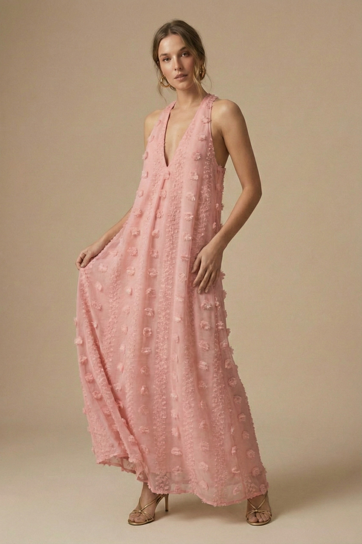 Aurelia Textured Halter Maxi Dress