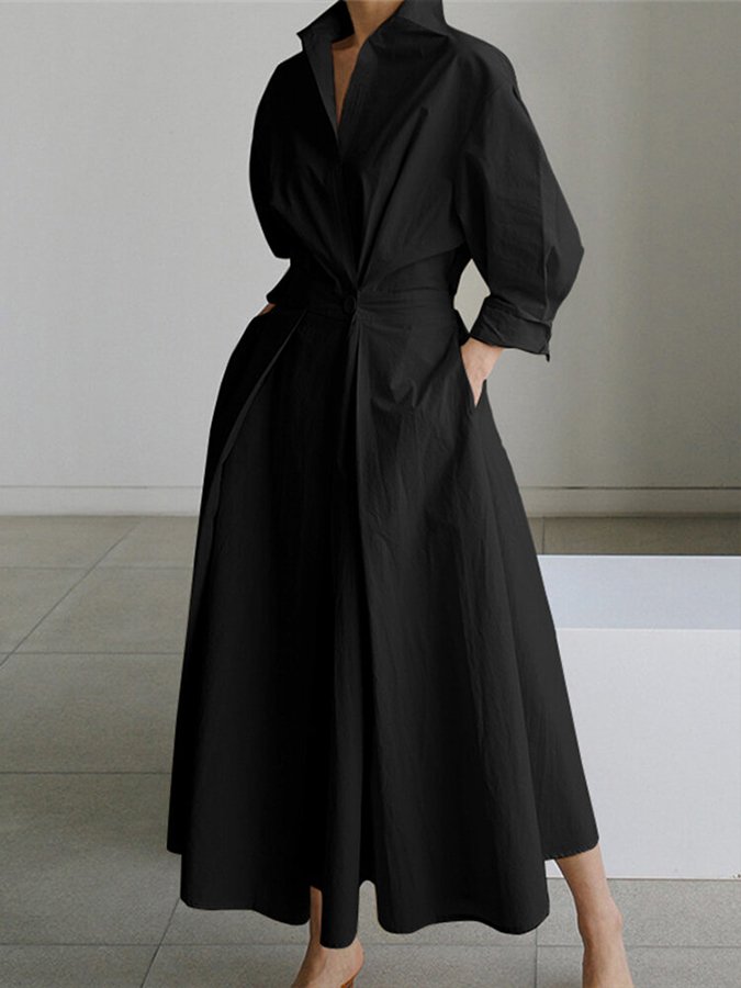 Eden Elegant Shirt Maxi Dress