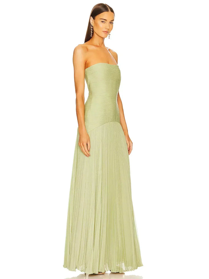 Seraphina Pleated Strapless Maxi Dress