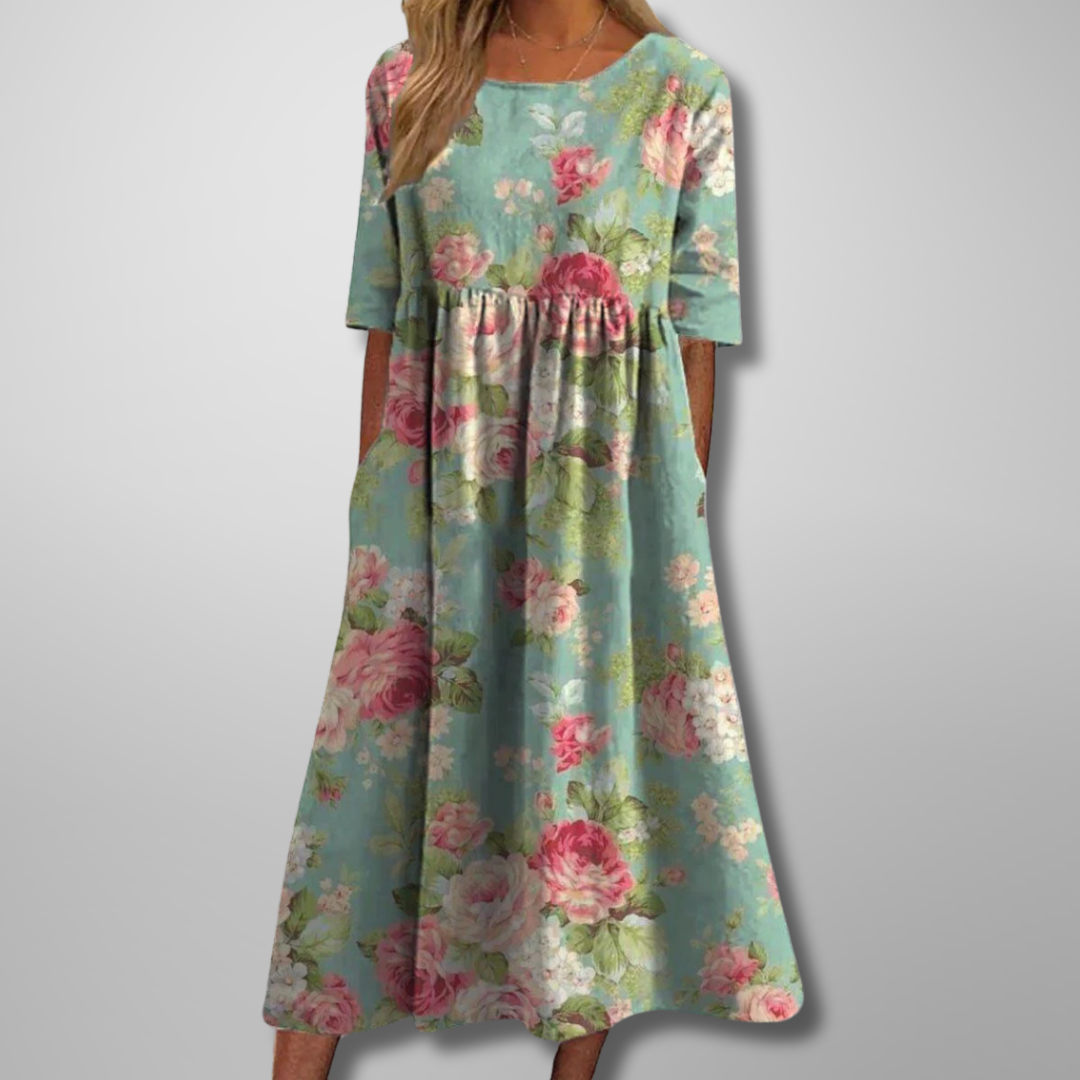 Gail Floral Print Midi Dress