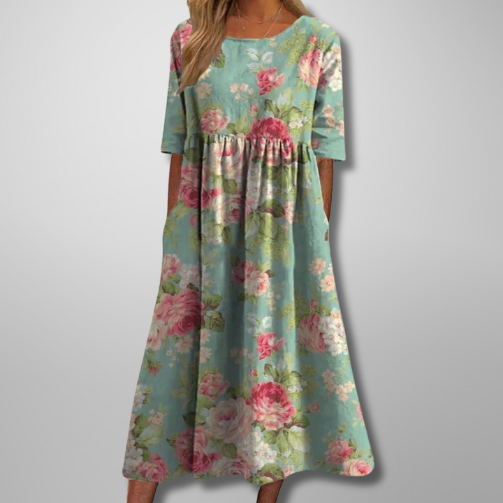 Gail Floral Print Midi Dress