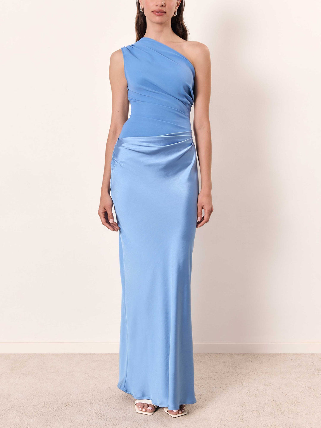 Anita One Shoulder Pleated Maxi Dress