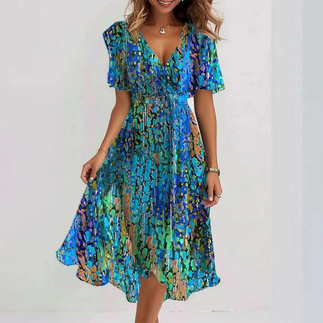 Connie Floral Wrap Midi Dress