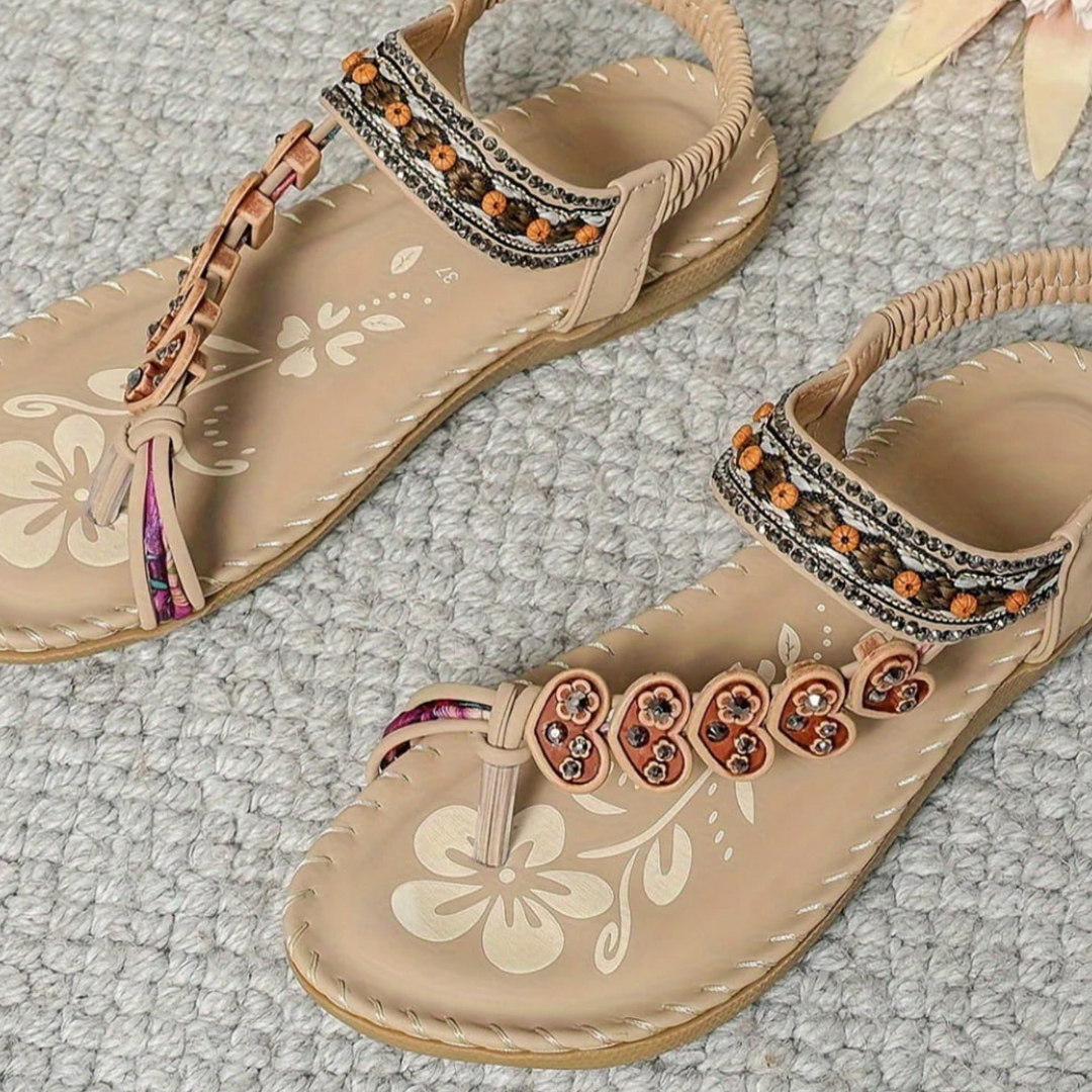 Solara Boho Detail Flat Sandals