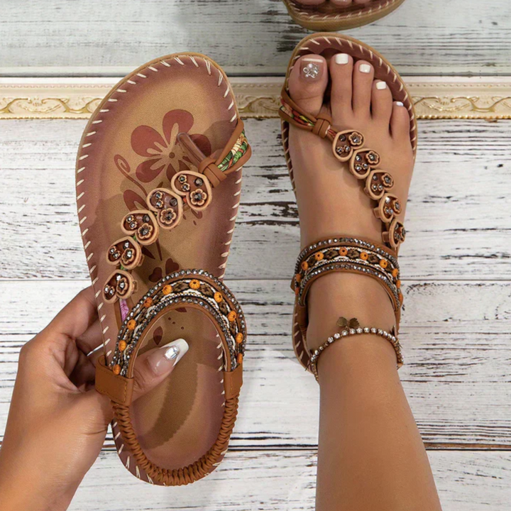 Solara Boho Detail Flat Sandals