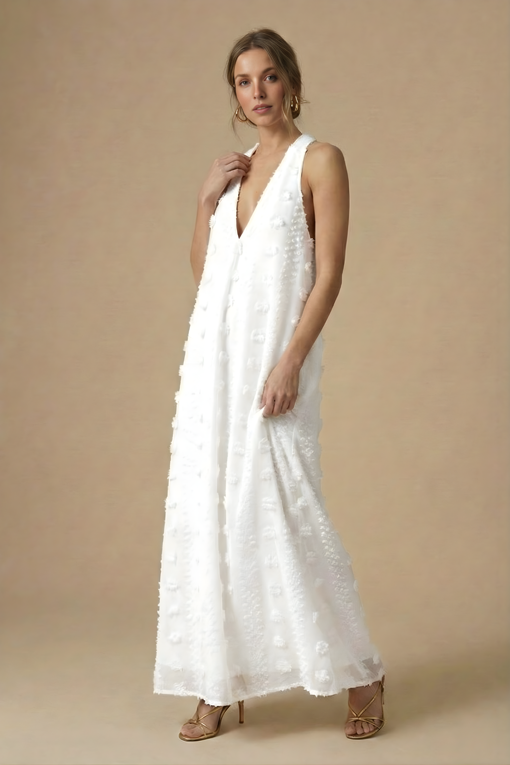 Aurelia Textured Halter Maxi Dress