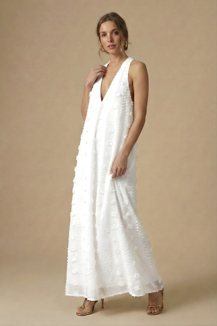 Aurelia Textured Halter Maxi Dress