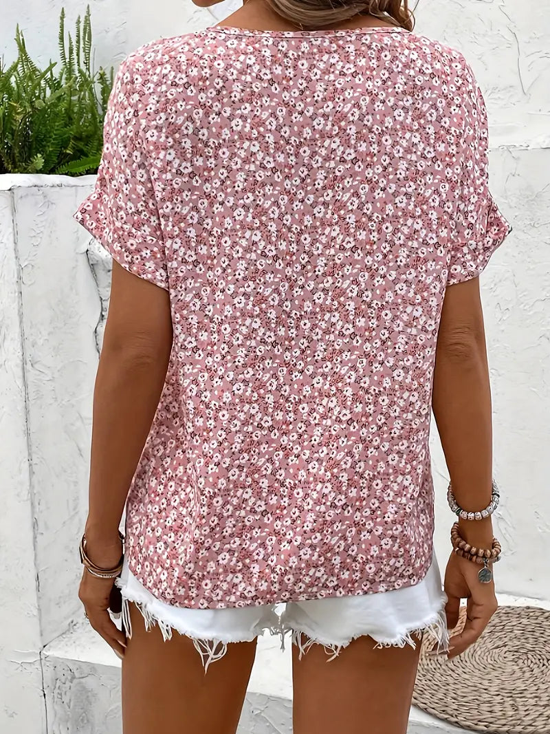 Verna Floral Button Front Blouse