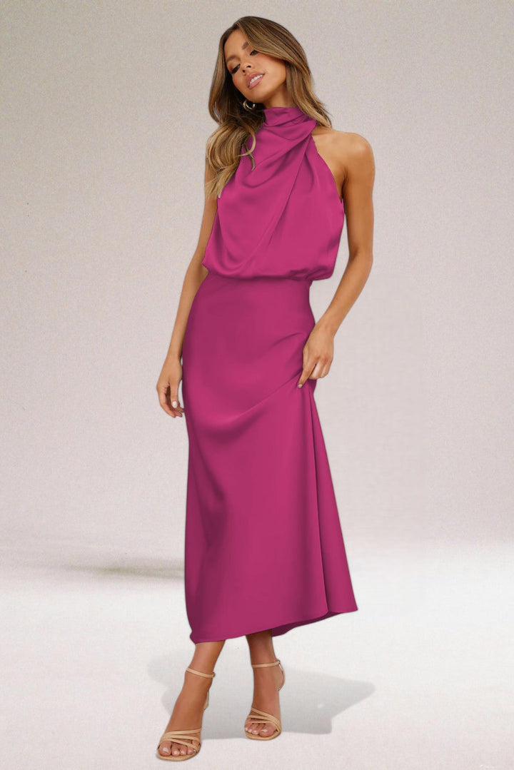 Flavia Halter Neck Evening Dress