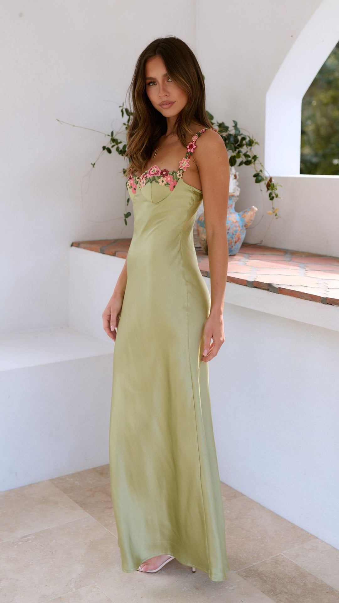 Carol Floral Embroidered Maxi Dress