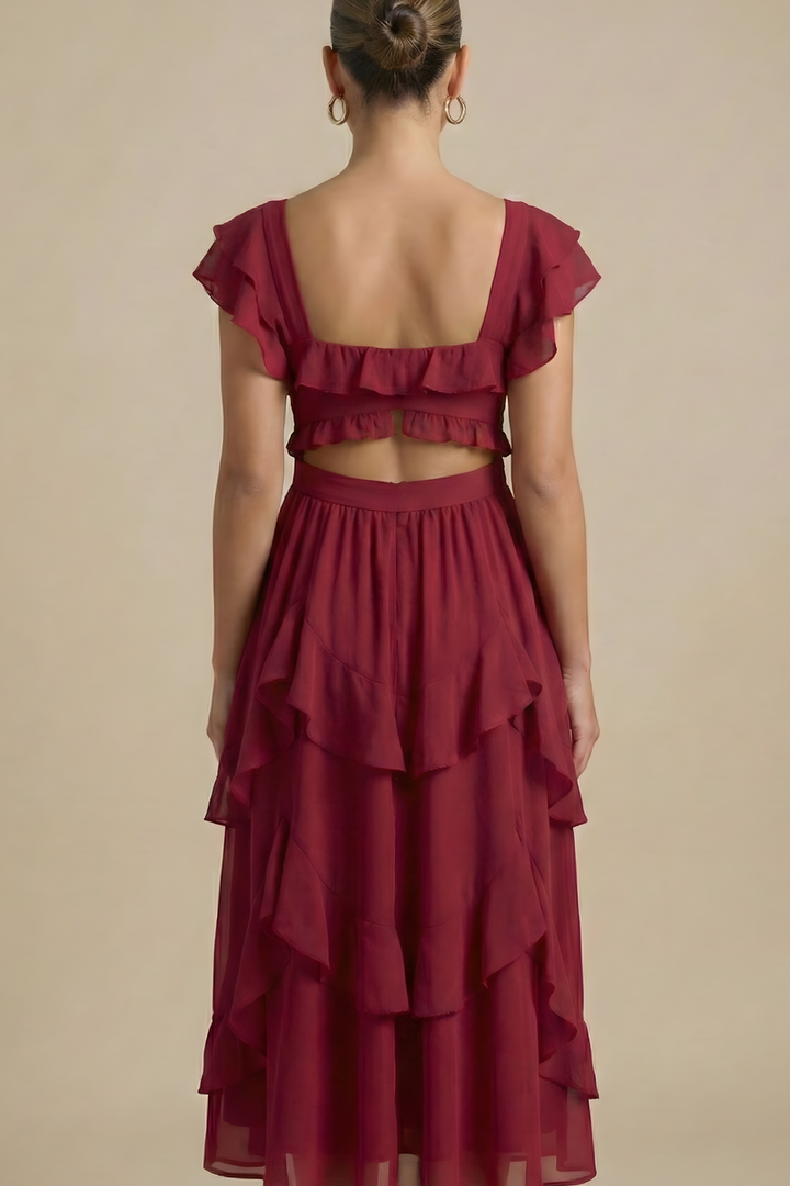Marcella Layered Ruffle Midi Dress