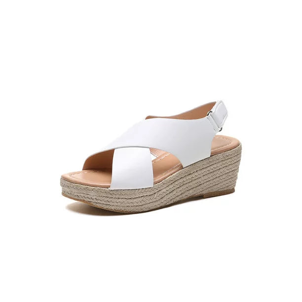 Selene Cross-Strap Wedge Sandal