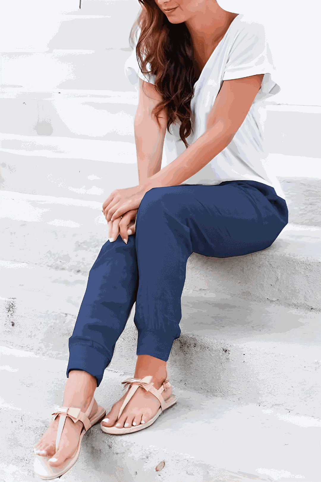 Talia Drawstring Jogger Pants with Elastic Ankle Cuffs