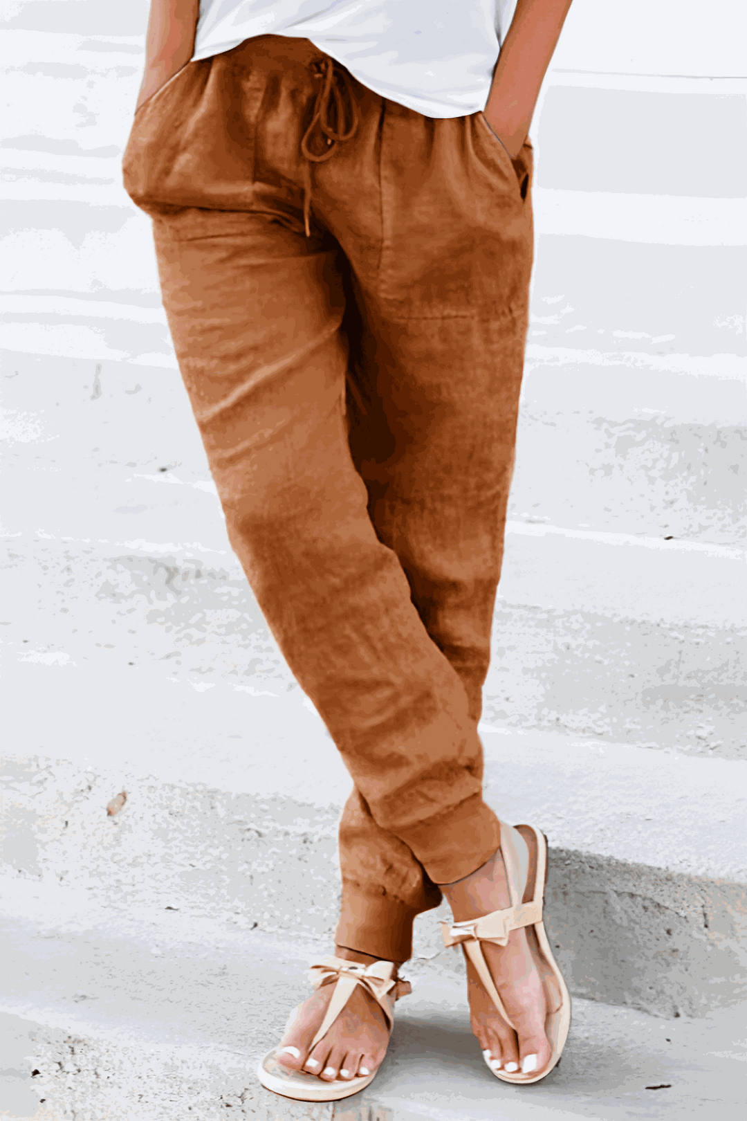 Talia Drawstring Jogger Pants with Elastic Ankle Cuffs