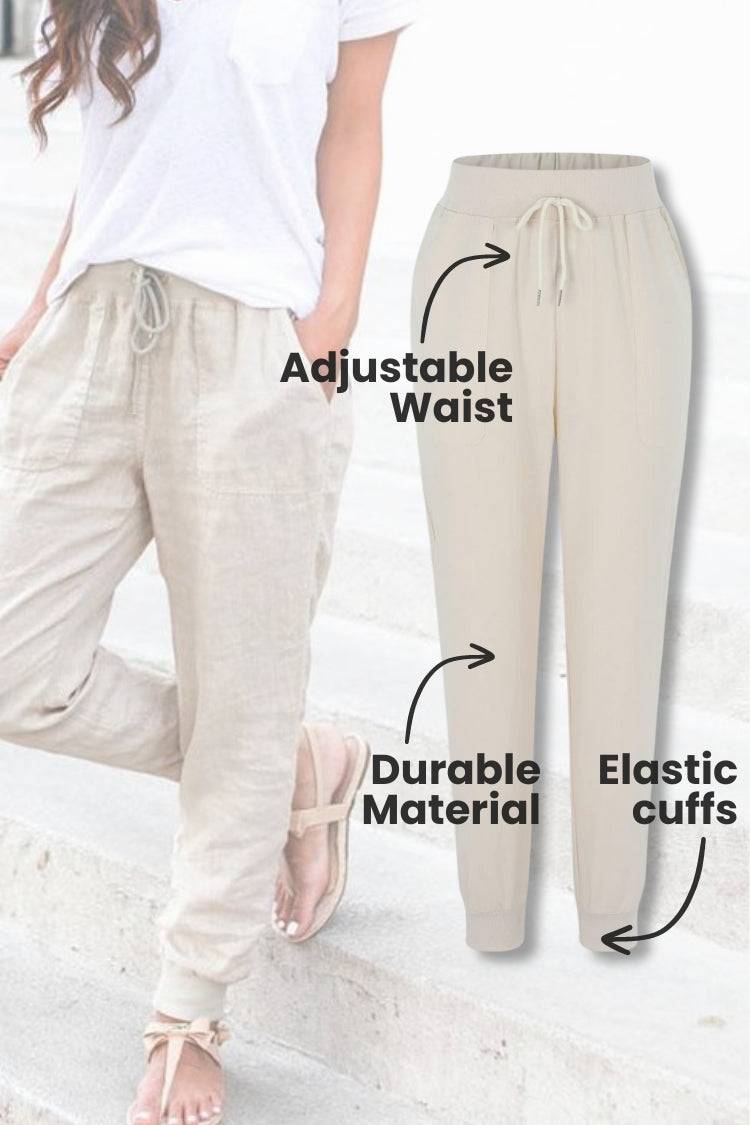 Talia Drawstring Jogger Pants with Elastic Ankle Cuffs