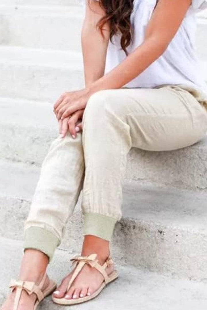 Talia Drawstring Jogger Pants with Elastic Ankle Cuffs