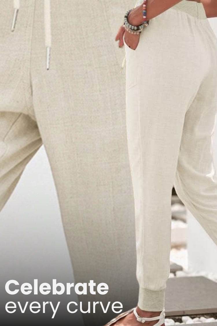 Talia Drawstring Jogger Pants with Elastic Ankle Cuffs
