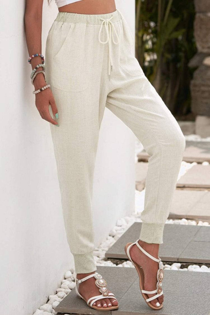 Talia Drawstring Jogger Pants with Elastic Ankle Cuffs