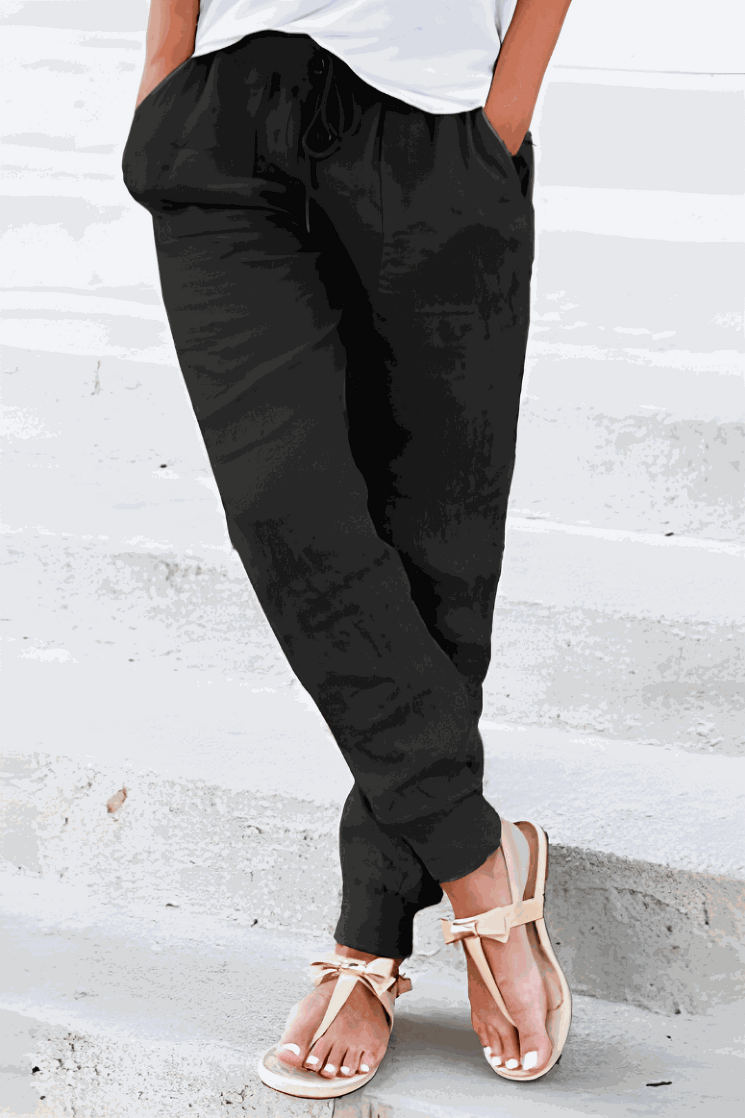 Talia Drawstring Jogger Pants with Elastic Ankle Cuffs