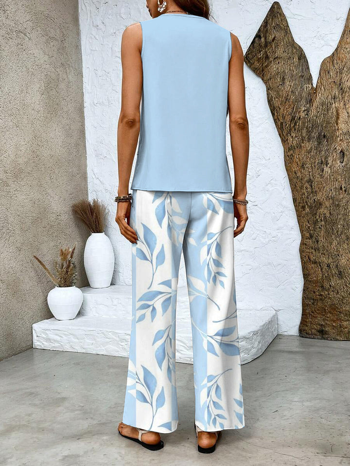 Abigail Sleeveless Blouse Trouser Set