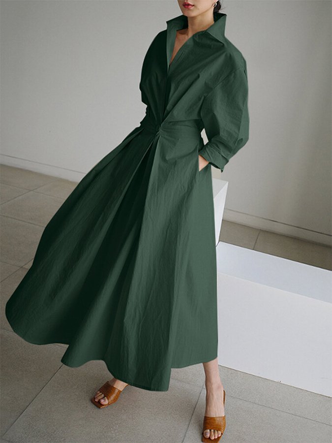Eden Elegant Shirt Maxi Dress