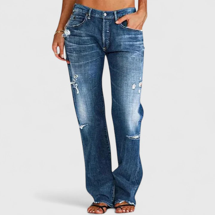 Sadie Distressed Straight Leg Jeans