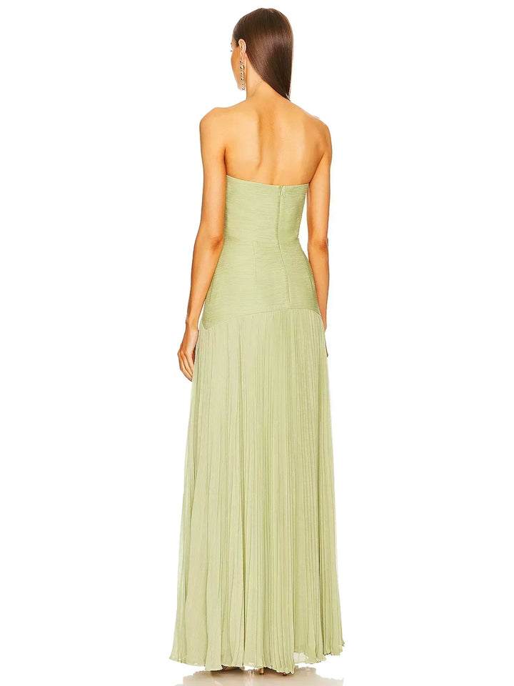 Seraphina Pleated Strapless Maxi Dress
