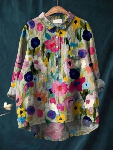 Monette Floral Button Front Blouse